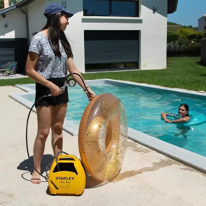 Compresseur d'air sans cuve STANLEY AIR KIT - 1,5 CV - Ultra-compact - Portatif