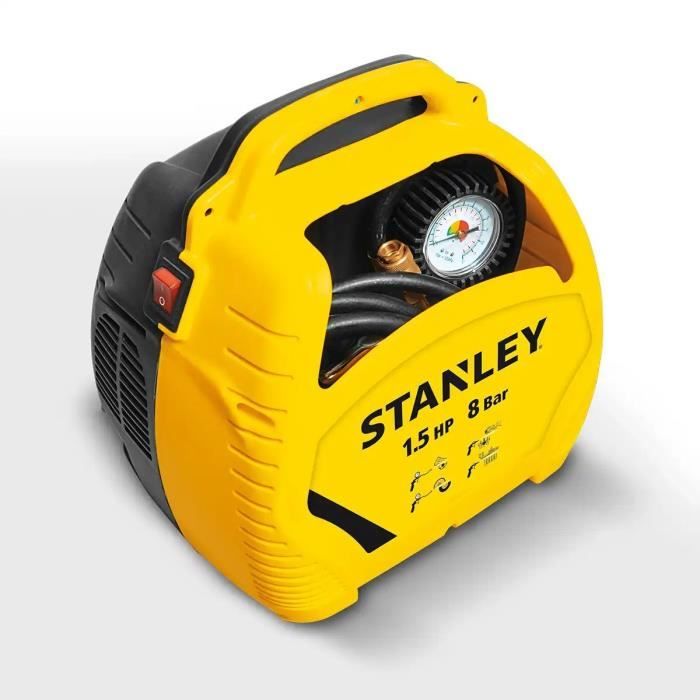 Compresseur d'air sans cuve STANLEY AIR KIT - 1,5 CV - Ultra-compact - Portatif