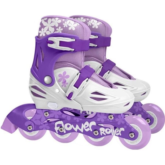 Patins en ligne ajustables STAMP pour enfant fille violet - Tailles 30 a 33