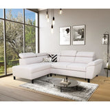 Canapé d'angle convertible - 4 personnes - STAN - Tissu Beige - 3 tétieres - Réversible - 243 x 92 x 184 cm