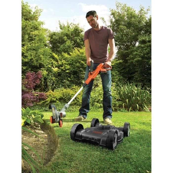 Coupe-bordures 3 en 1 sans fil + batterie 2Ah + chargeur - BLACK&DECKER - STC1820CM-QW - 18V - 28cm - dresse-bordures + tonte