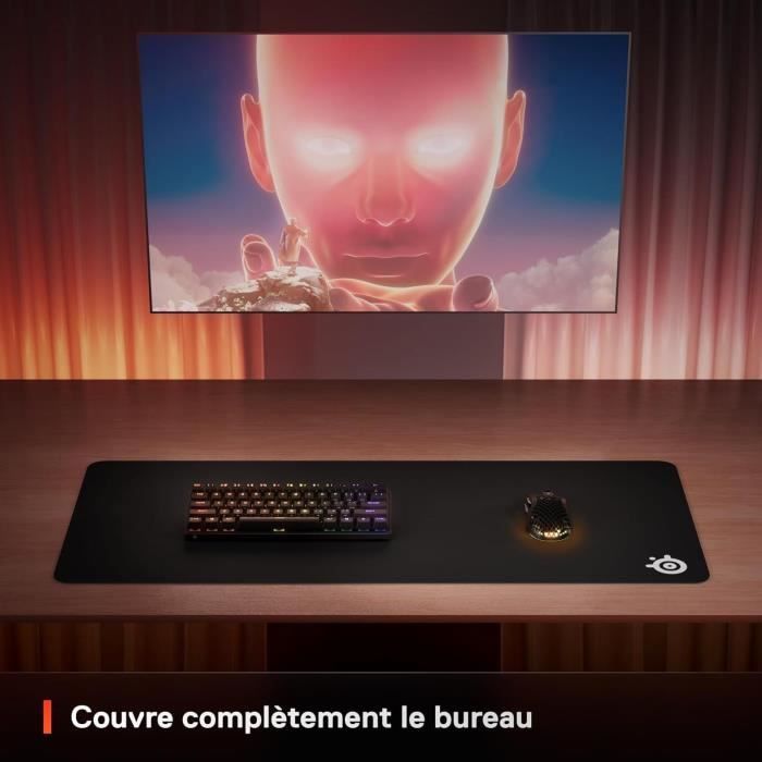 Tapis de souris gaming - STEELSERIES - QCK XXL - Avec surface micro tissée - 900 x 400 mm x 2 mm - Noir