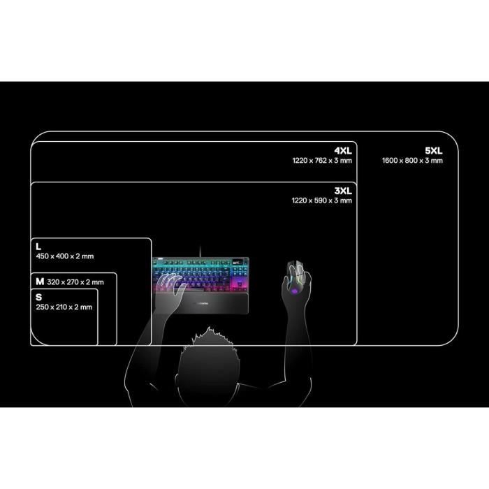 Tapis de souris gaming - STEELSERIES - QCK 3XL - Surface micro tissée - 1220 x 590 x 3 mm - Noir