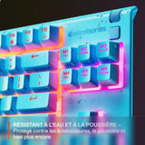 Clavier gaming filaire - STEELSERIES - Apex 3 TKL - Azerty - Bleu ciel