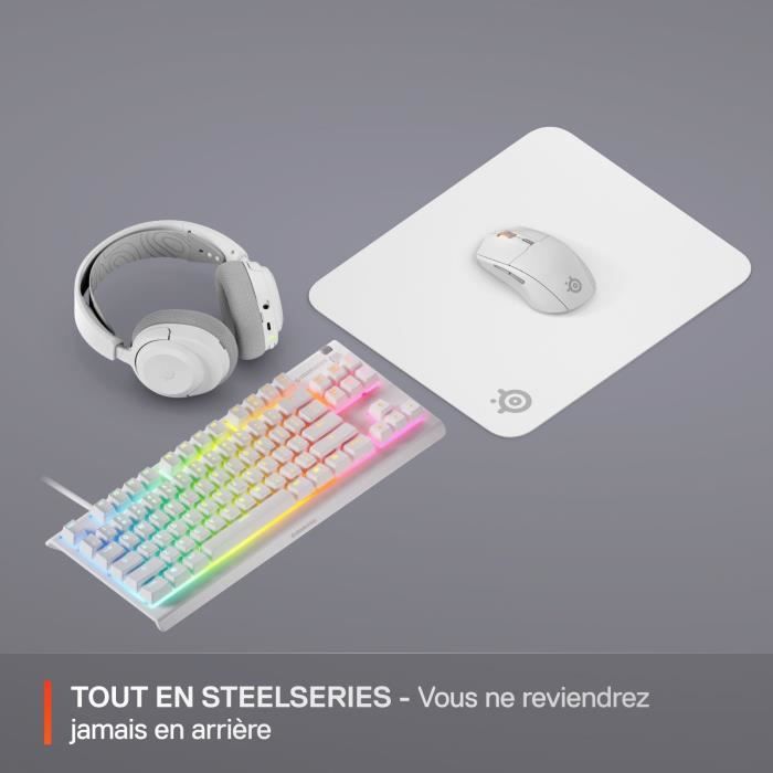 Tapis de souris gaming - STEELSERIES - QcK M - Blanc