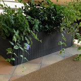 STEFANPLAST Bac a fleurs/Jardiniere rectangulaire NATURAL DELUX - 100x43xH33cm - 90 + 6,5L dans la réserve - Anthracite