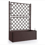 STEFANPLAST Bac a fleurs rectangulaire Natural Deluxe avec treillis - 100 x 43 x H 142 cm - 90 + 6,5 L dans la rÈserve - Moka