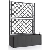 STEFANPLAST Bac a fleurs rectangulaire Natural Deluxe avec treillis - 100 x 43 x H 142 cm - 90 + 6,5 L dans la rÈserve - Anthracite