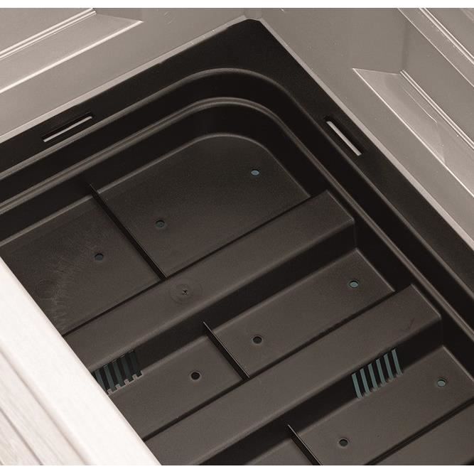 STEFANPLAST Bac a fleurs rectangulaire - ITALIA - Finition effet bois - 100x43xH35cm - 80L - Blanc