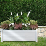 STEFANPLAST Bac a fleurs rectangulaire - ITALIA - Finition effet bois - 100x43xH35cm - 80L - Blanc