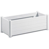 STEFANPLAST Bac a fleurs rectangulaire - ITALIA - Finition effet bois - 100x43xH35cm - 80L - Blanc