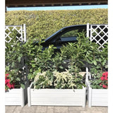 STEFANPLAST Bac a fleurs rectangulaire - ITALIA - Finition effet bois - 100x43xH35cm - 80L - Blanc