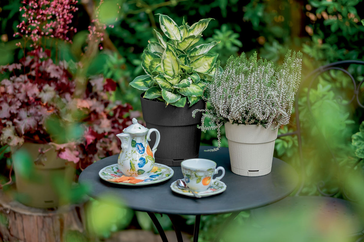 STEFANPLAST Pot de fleur ETHICA - 2 L - 40 x h39 cm - Avec réserve d'eau - Vert olive