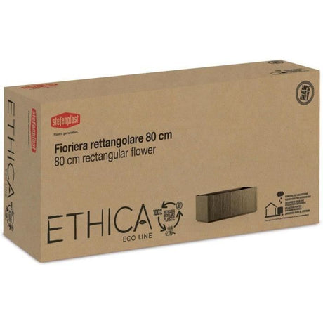 STEFANPLAST Bac ŗ fleur/JardiniŤre ETHICA rectangulaire 80 L - 80x36xh 35 cm - Craie