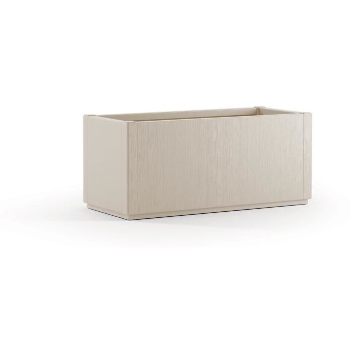 STEFANPLAST Bac a fleur/Jardiniere ETHICA rectangulaire 80 cm - 80x36xh 35 cm - Craie
