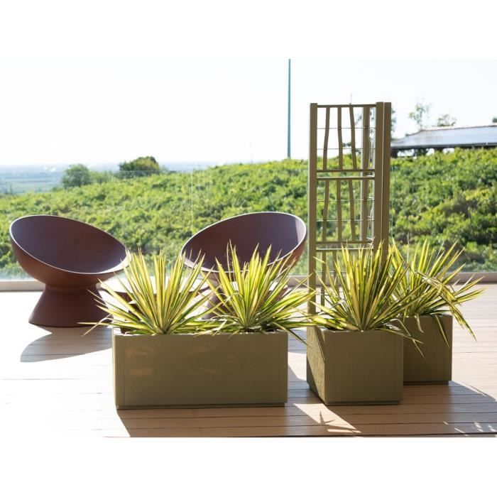 STEFANPLAST Bac a fleur/Jardiniere ETHICA rectangulaire 80 cm  - 100x43x35 cm - Vert