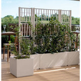 STEFANPLAST Bac a fleur/Jardiniere - ETHICA - Craie - Rectangulaire avec treillis - 80 L - 80 x 36 x h 140 cm