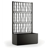 STEFANPLAST Bac a fleur/jardiniere ETHICA rectangulaire 80 cm avec treillis - 80x36xh 140 cm - Graphite