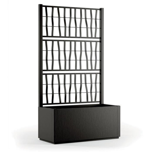 STEFANPLAST Bac a fleur/jardiniere ETHICA rectangulaire 80 cm avec treillis - 80x36xh 140 cm - Graphite