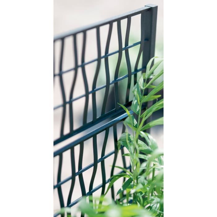 STEFANPLAST Bac a fleur/jardiniere ETHICA rectangulaire 80 cm avec treillis - 80x36xh 140 cm - Graphite