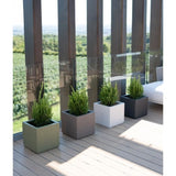 STEFANPLAST Bac a fleur/jardiniere ETHICA - Graphite - Carré - 38 L - 36x36xh 35 cm