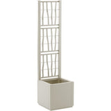 STEFANPLAST Bac a fleur ETHICA - Craie - Carré avec treillis - 38 L - 36x36xh 140 cm