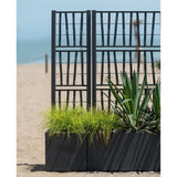 STEFANPLAST Bac a fleur/Jardiniere - ETHICA - Graphite - Carré avec treillis - 38 L -  36 x 36 x h140 cm