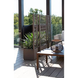 STEFANPLAST Bac a fleur/Jardiniere ETHICA - Taupe - Carré avec treillis - 38 L - 36x36xh 140 cm