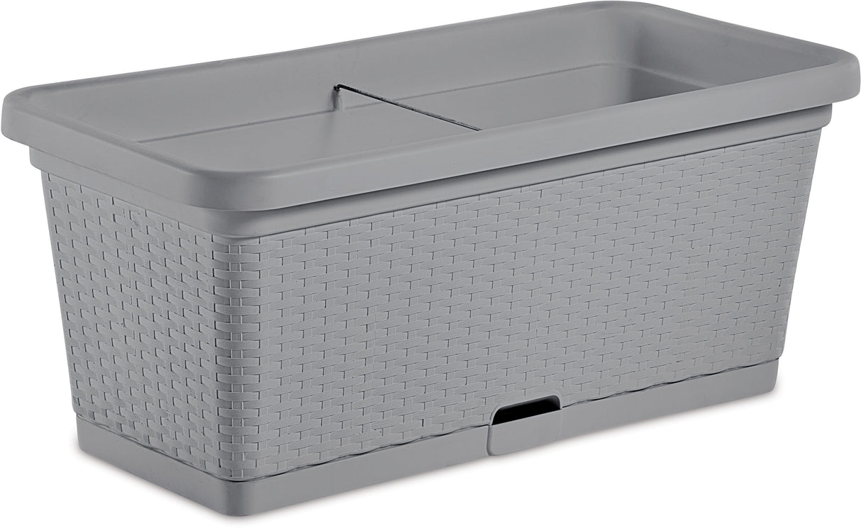 STEFANPLAST Bac a fleur NATURAL - 66 L -  80x40x34h cm -  Gris pierre