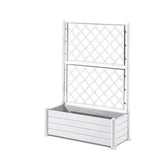 STEFANPLAST Bac a fleurs rectangulaire avec treillis - Finition en bois - 100 x 43 x H 142 cm - 80 L - Blanc