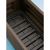 STEFANPLAST bac a fleur/Jardiniere avec treillis - ITALIA FLOWER BOX - Finition effet bois - 100x43xH142 cm - 80 L - Moka