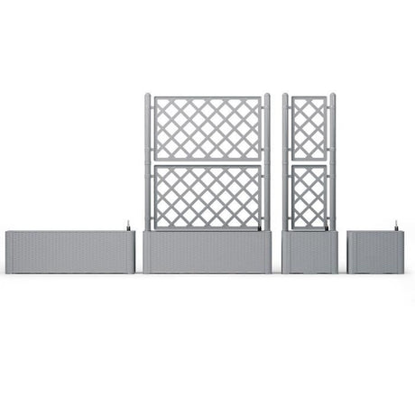 STEFANPLAST Bac a fleur/sJardiniere ITALIA rectangulaire avec treillis - 100x43xH.142cm - Stone gris