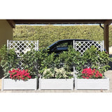STEFANPLAST Bac a fleur/Jardiniere ITALIA rectangulaire avec treillis - 100x43xH.142cm - Stone gris