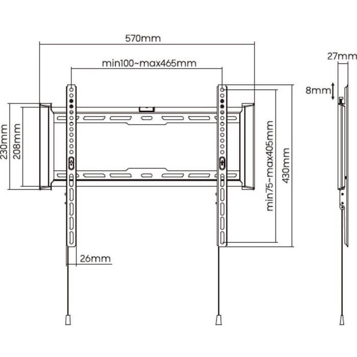 Support TV fixe - SLIM - Stell - SHO 7200