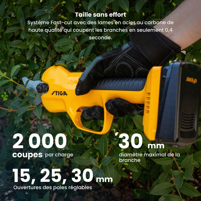 Sécateur - STIGA - SC 100e kit - Batterie 20V - 500W