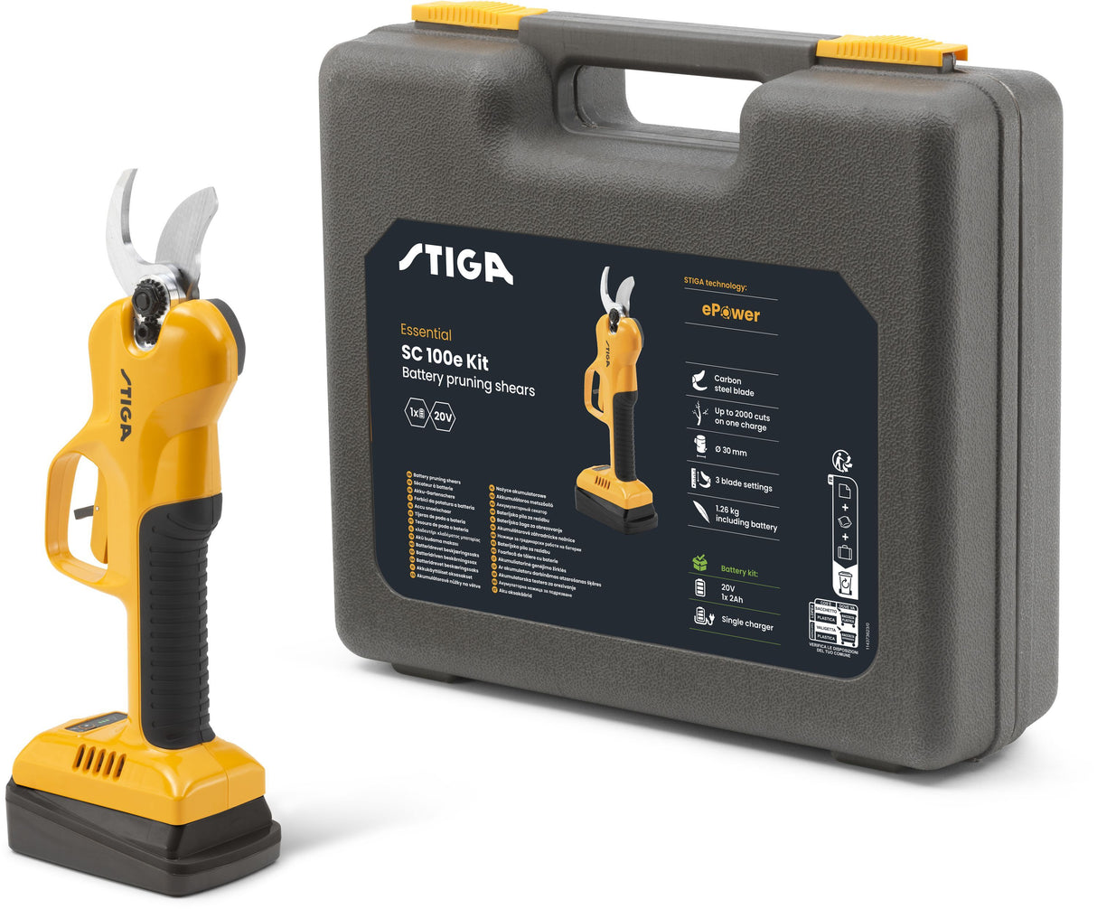 Sécateur - STIGA - SC 100e kit - Batterie 20V - 500W