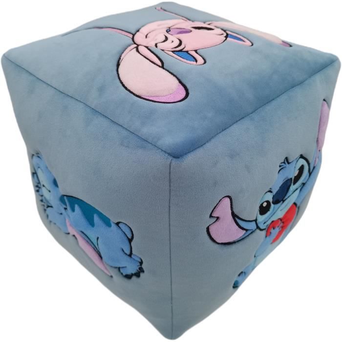 Coussin Cube LILO & STITCH, Microfibre, Dimension 25 x 25 x 25 cm, Disney
