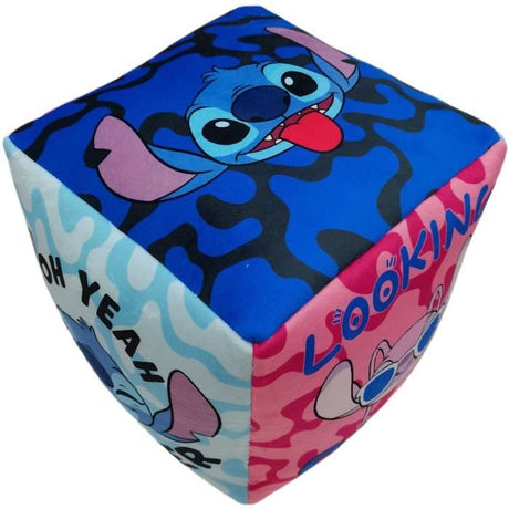 Coussin premium Cube Lilo & STITCH, Microfibre, Dimension 25 x 25 x 25 cm, Disney