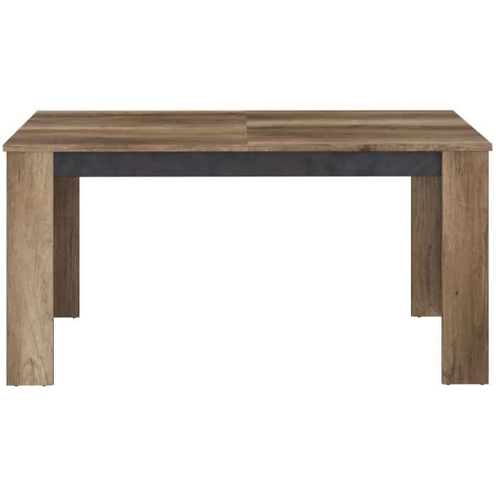 Table a manger extensible - STEIN - Rectangulaire - Chene et steam Black - 6 personnes - 157 / 207 x 90 x 77,8 cm - PARISOT