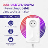 Kit CPL - STRONG - Powerline 1000 Duo - Prise Filtrée - Haut débit jusqu'a 1000 Mbit/s
