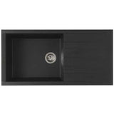 STRADOUR Evier a encastrer CUBE, en SMC NOIR PAILLETE - 06,  1 bac, dim. 100 * 50 cm, vidage manuel