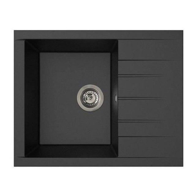 Evier - Résine SMC - Noir pailleté - A encastrer - STRADOUR - Cube 1C XS - 62 x 50 cm