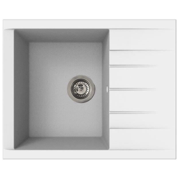 Evier - Résine SMC - Blanc uni - A encastrer - STRADOUR - Cube 1C XS - 62 x 50 cm