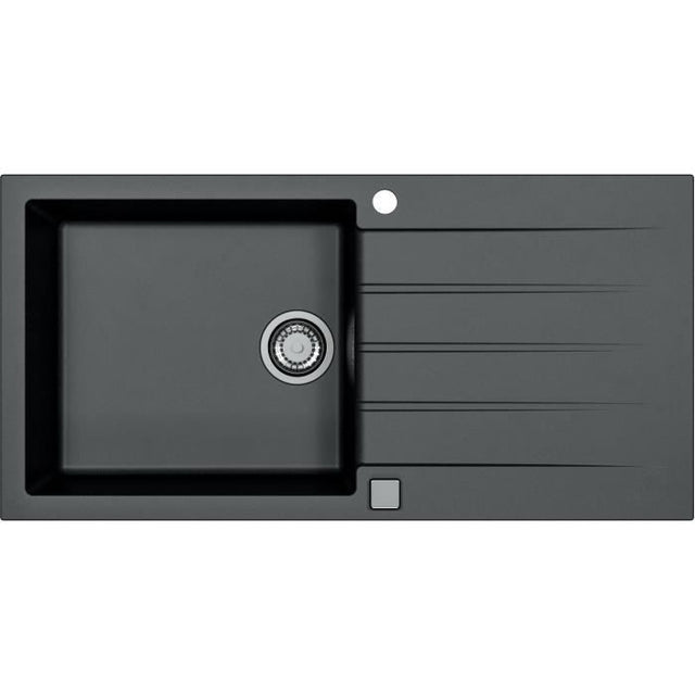 Evier a encastrer - Granit - Noir - 1 grand bac - 100 x 50 cm - CADIT - STRADOUR