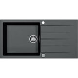 Evier a encastrer - Granit - Noir - 1 grand bac - 100 x 50 cm - CADIT - STRADOUR