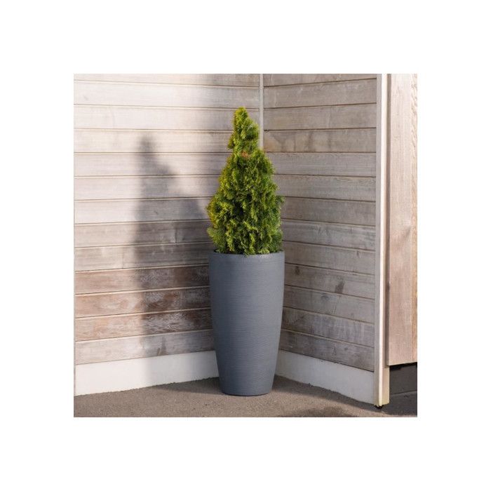 Pot de fleur - STRATA - L - Amesbury - Ø 40cm x 75cm H - Couleur cendres