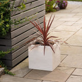 Pot de fleur - STRATA - L - Carré - Riven - Ø 38.5cm x 46.5cm H - Couleur pierre