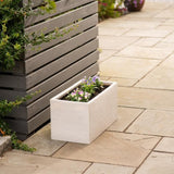 Pot de fleur - STRATA - Riven trough - Ø 38.5cm x 17.5cm H x 46.5cm L - Couleur pierre