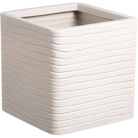 Pot de fleur - STRATA - Carré - Banbury - Ř 30.5cm x 30cm H - Couleur pierre