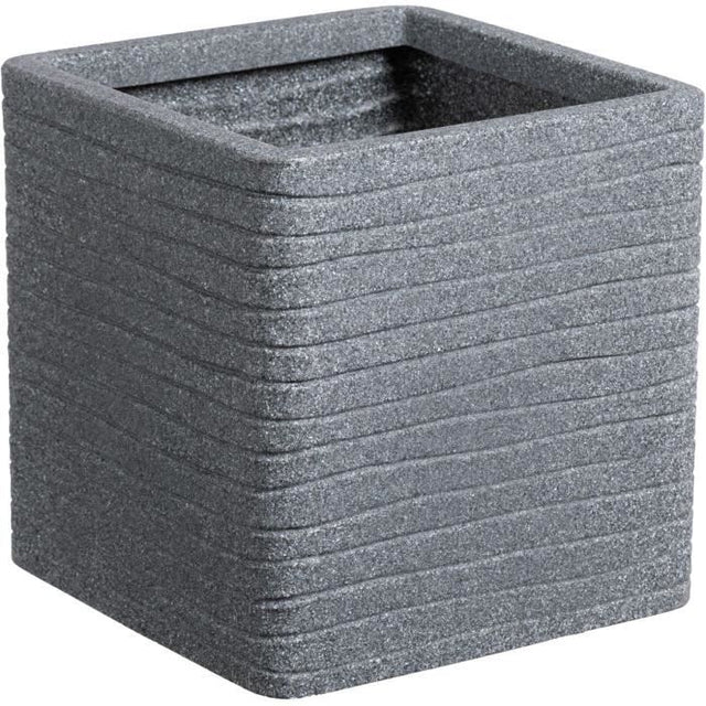 Pot de fleur - STRATA - Carré - Banbury - Ř 30.5cm x 30cm H - Couleur cendres